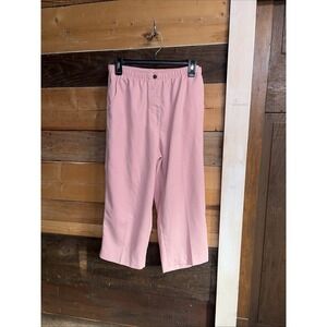 Alia Women's Pink Pants, Size 12 Elastic Waist Pants, Ladies Pants, Trousers